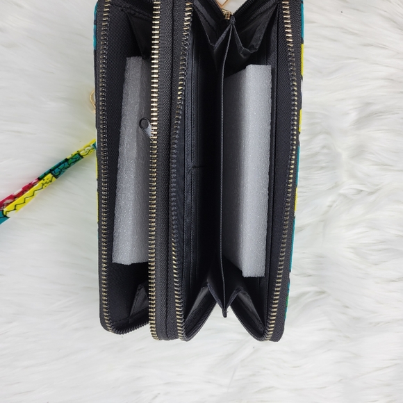 New Colorful double zipper wallet with strap - Picture 4 of 6